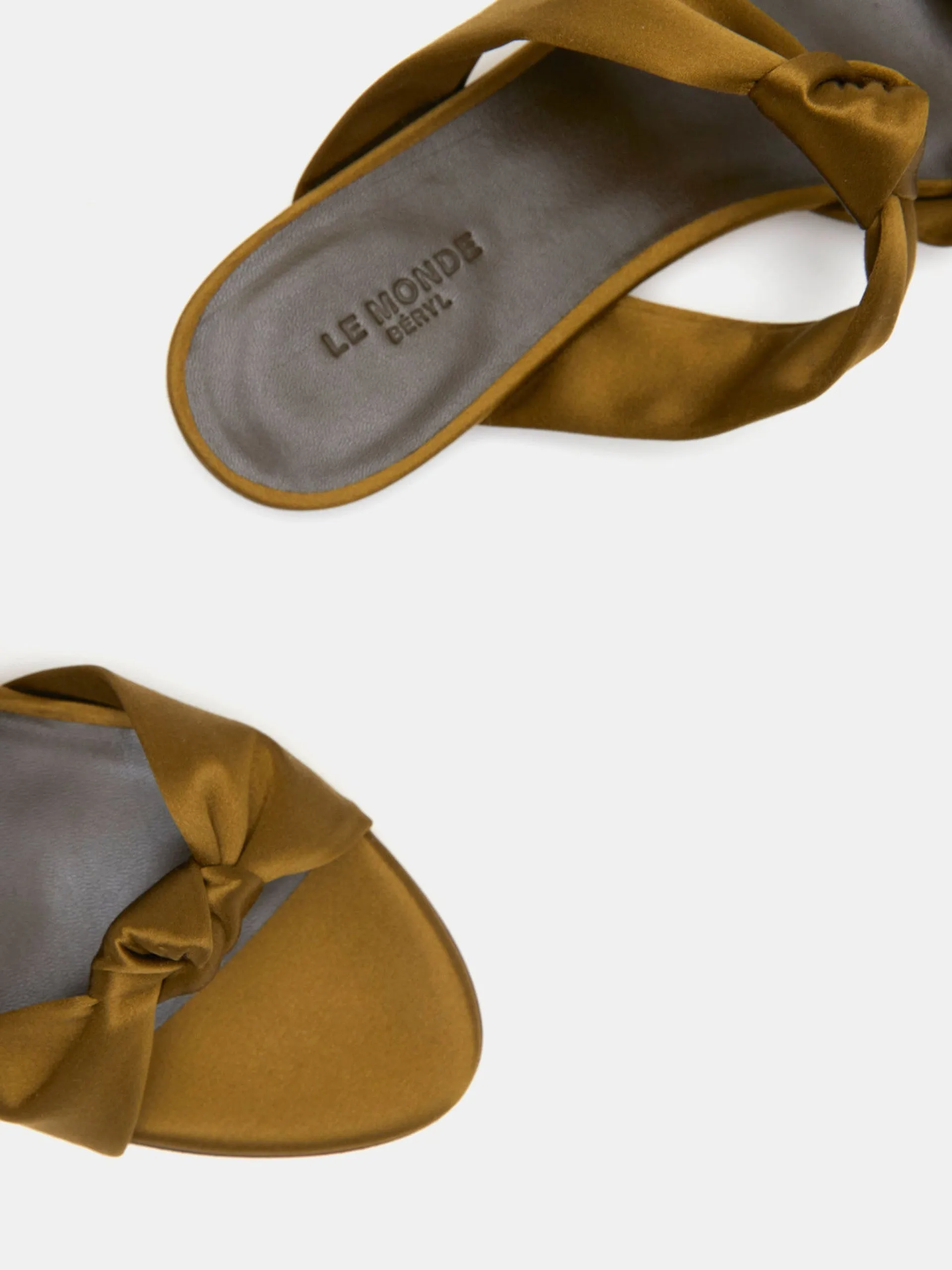 Green satin knot flats