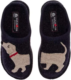 HAFLINGER Doggy Silver Grey Slippers (313021-84)