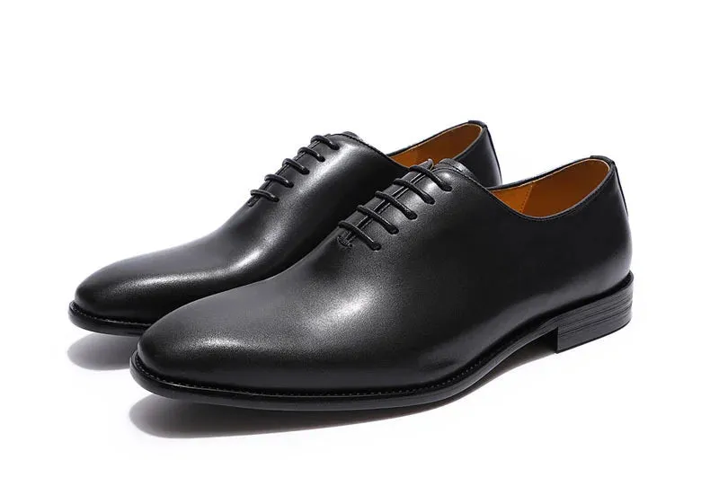 Handmade Stylish Black Men Lace Up Dress Shoes, Office Shoes, Wedding Wear