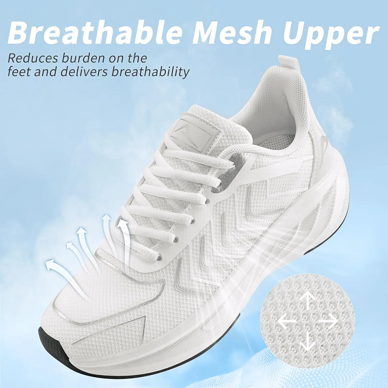 HARENCE Women's Fashion Walking Sneakers: Comfortable Breathable Non Slip Athletic Running Shoes for Gym Workout Cross Training Tennis