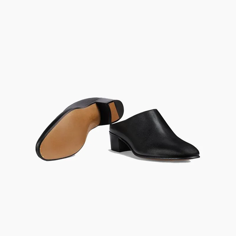 Heels Slip-on Leather Slippers