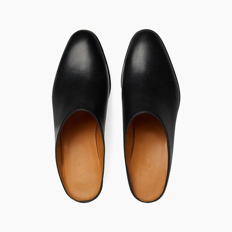Heels Slip-on Leather Slippers