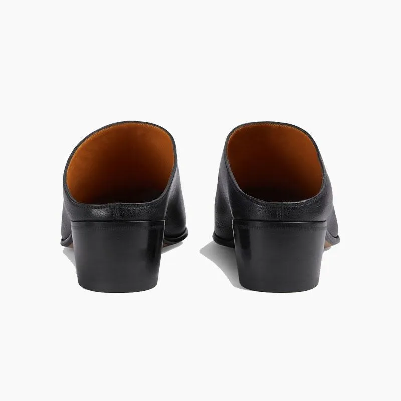 Heels Slip-on Leather Slippers