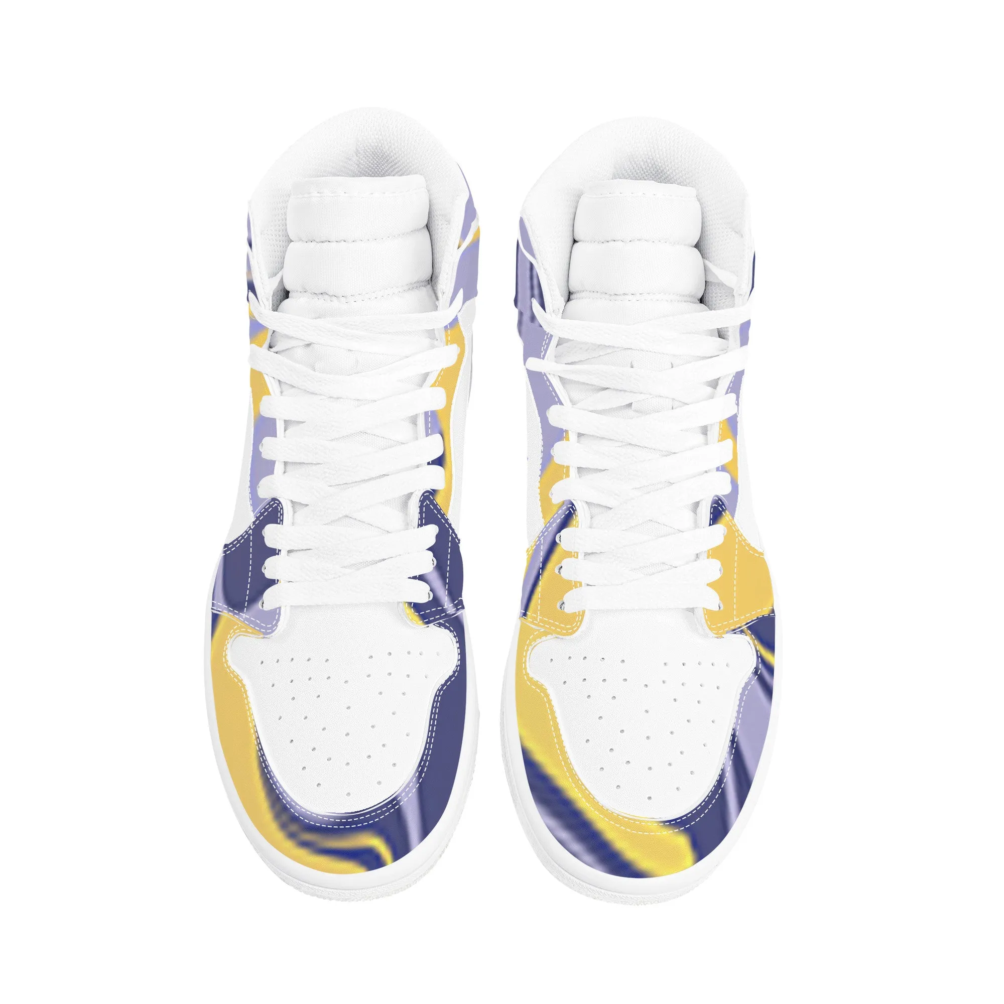 High Bushae Synthetic Leather purple yellow Top Sneaker Cutting-edge style D17 Stable Money