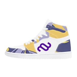 High Bushae Synthetic Leather purple yellow Top Sneaker Cutting-edge style D17 Stable Money