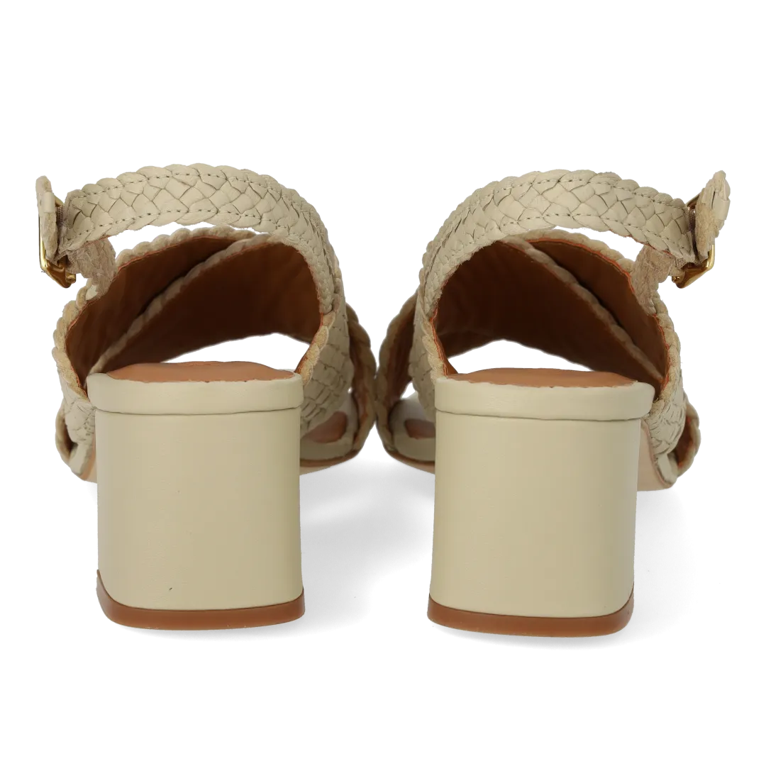 High cross sandal in hand-braided leather