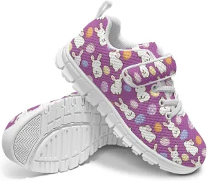 Howilath Easter Bunny Print Kids Sneakers for Boys Girls Mesh Sneakers Sports Tennis Shoes with Non-Slip Sole