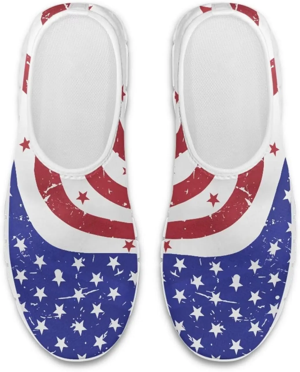 Howilath Flag Print Mens Slip on Shoes Casual Running Sneakers Anti-Skid Loafers with EVA Sole