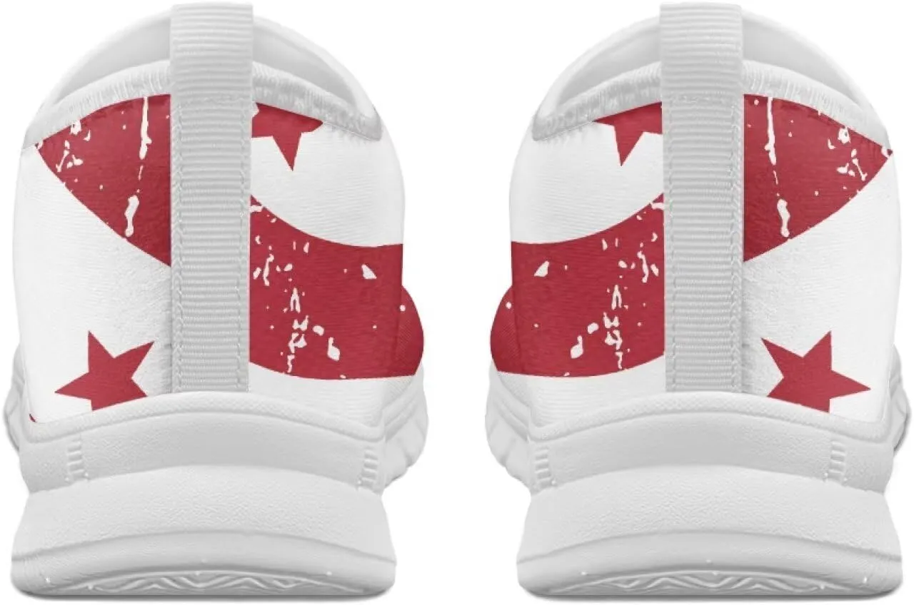 Howilath Flag Print Mens Slip on Shoes Casual Running Sneakers Anti-Skid Loafers with EVA Sole