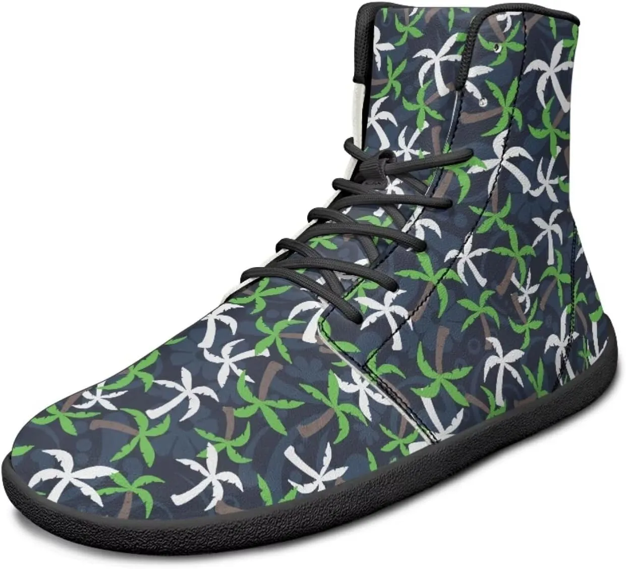 Howilath Hawaiian Coconut Tree High Top Shoes Minimalist Shoes Men Waterproof Running Cross Training Shoe