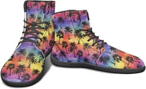 Howilath Hawaiian Coconut Tree High Top Shoes Minimalist Shoes Men Waterproof Running Cross Training Shoe