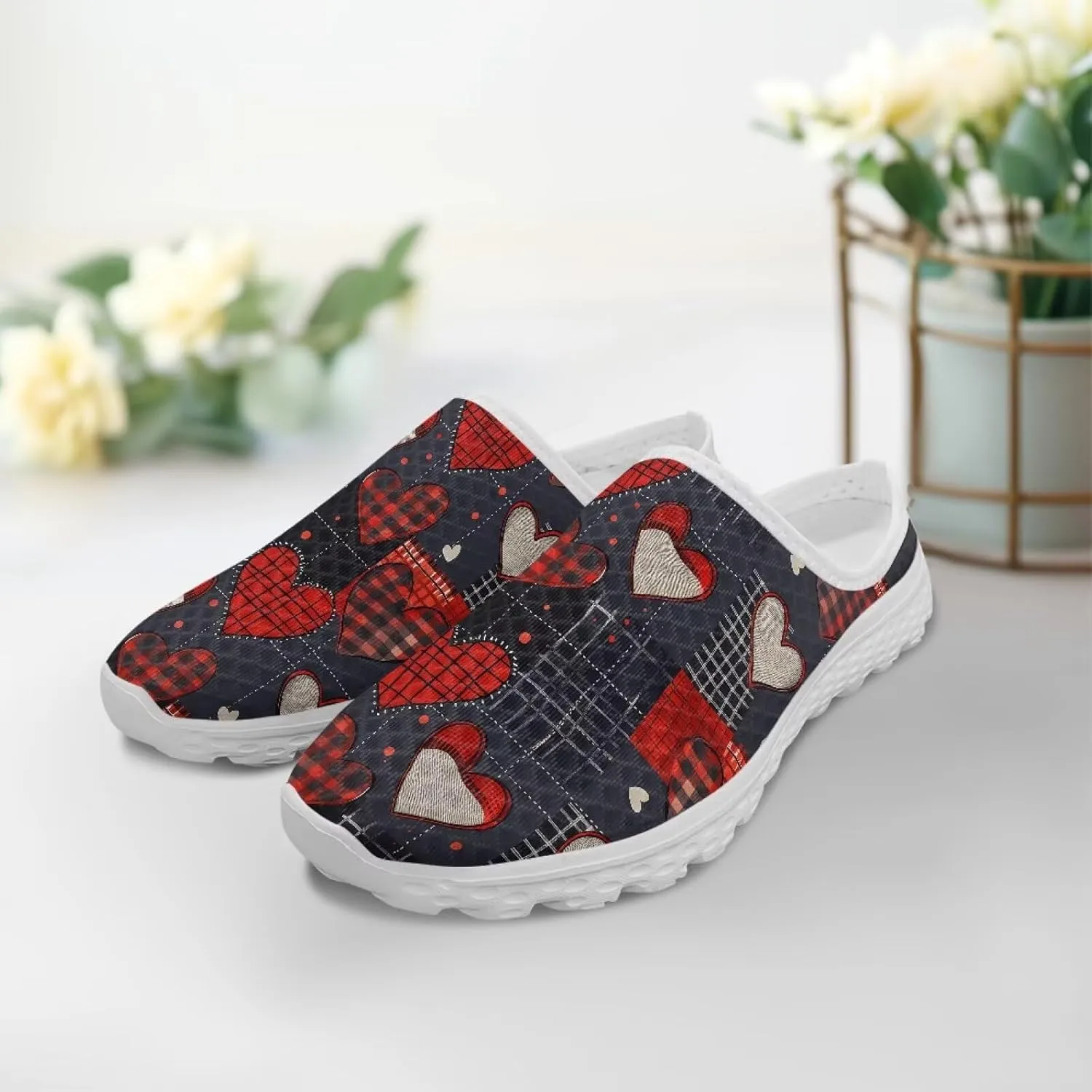 Howilath Womens Garden Shoes Clogs Soft Mules Non-Slip Garden Work Shoes with Arch Support EVA Flat Sandals for Casual