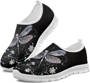 Hummingbird Floral Print Lightweight Walking Shoes for Women Mesh Casual Sneakers Size 5-10.5