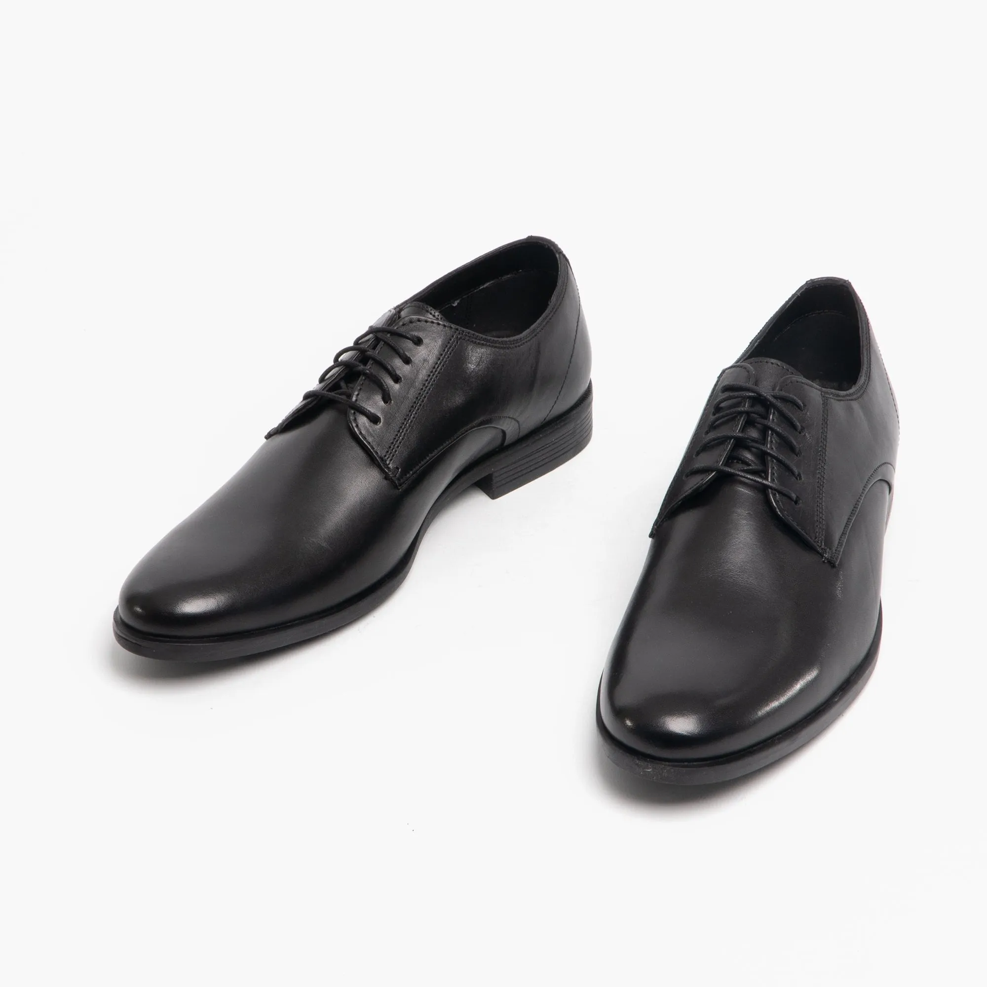 Hush Puppies OSCAR Mens Leather Derby Shoes Black