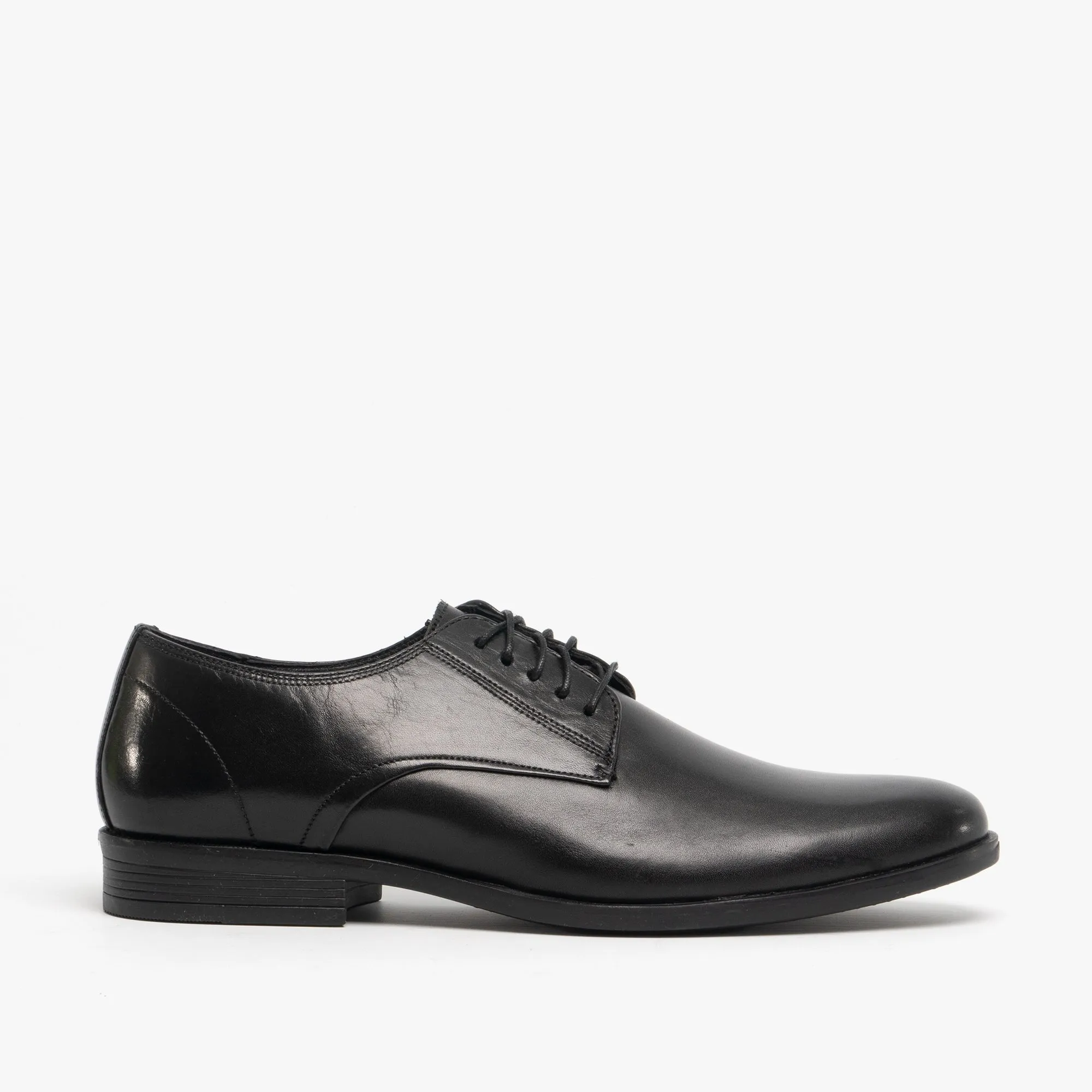 Hush Puppies OSCAR Mens Leather Derby Shoes Black