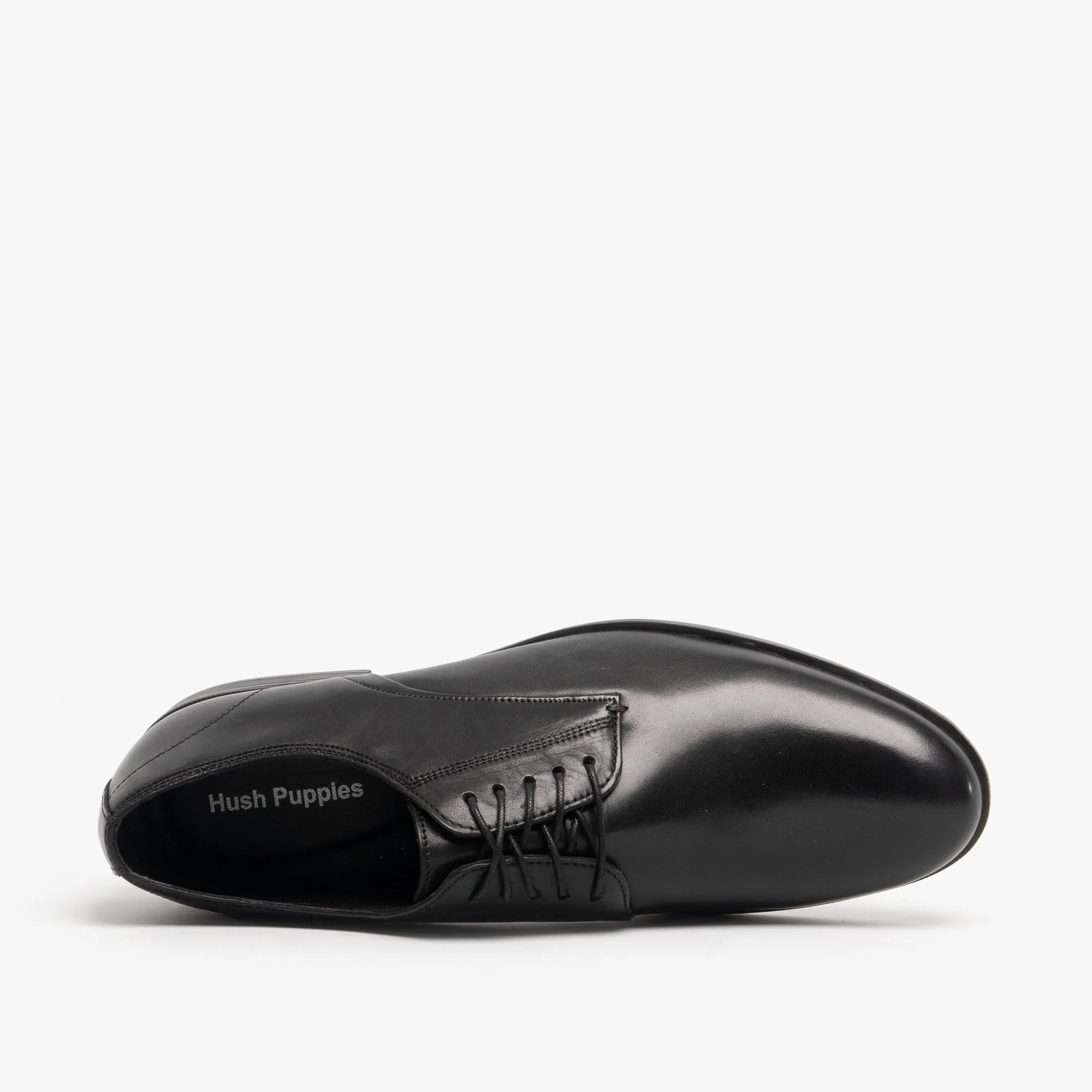 Hush Puppies OSCAR Mens Leather Derby Shoes Black