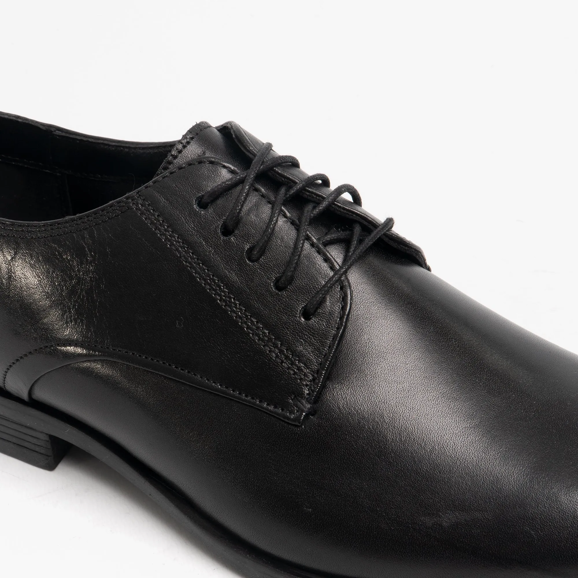 Hush Puppies OSCAR Mens Leather Derby Shoes Black