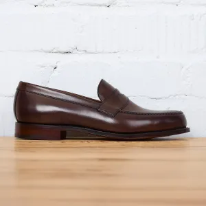joseph cheaney & sons | hudson penny loafer in mocha calf leather
