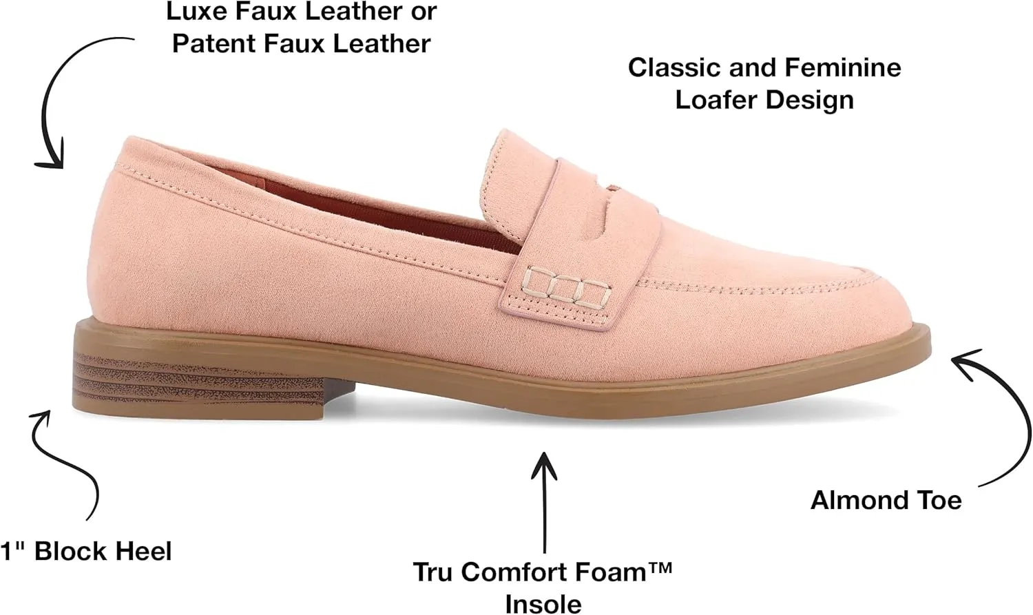 Journee Collection Womens Padded Insole Loafers