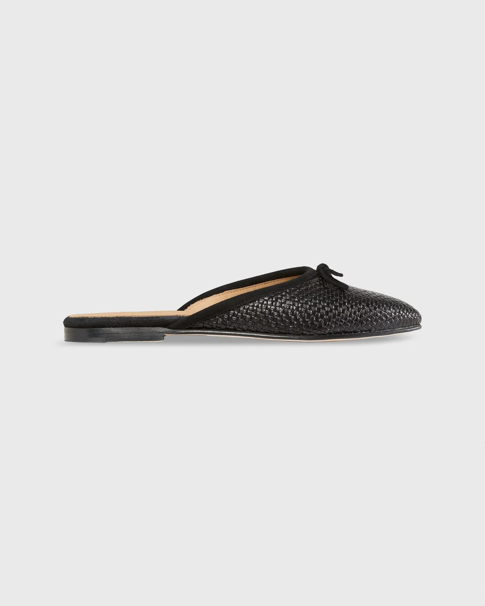 Joy Mule in Black Coated Basketweave