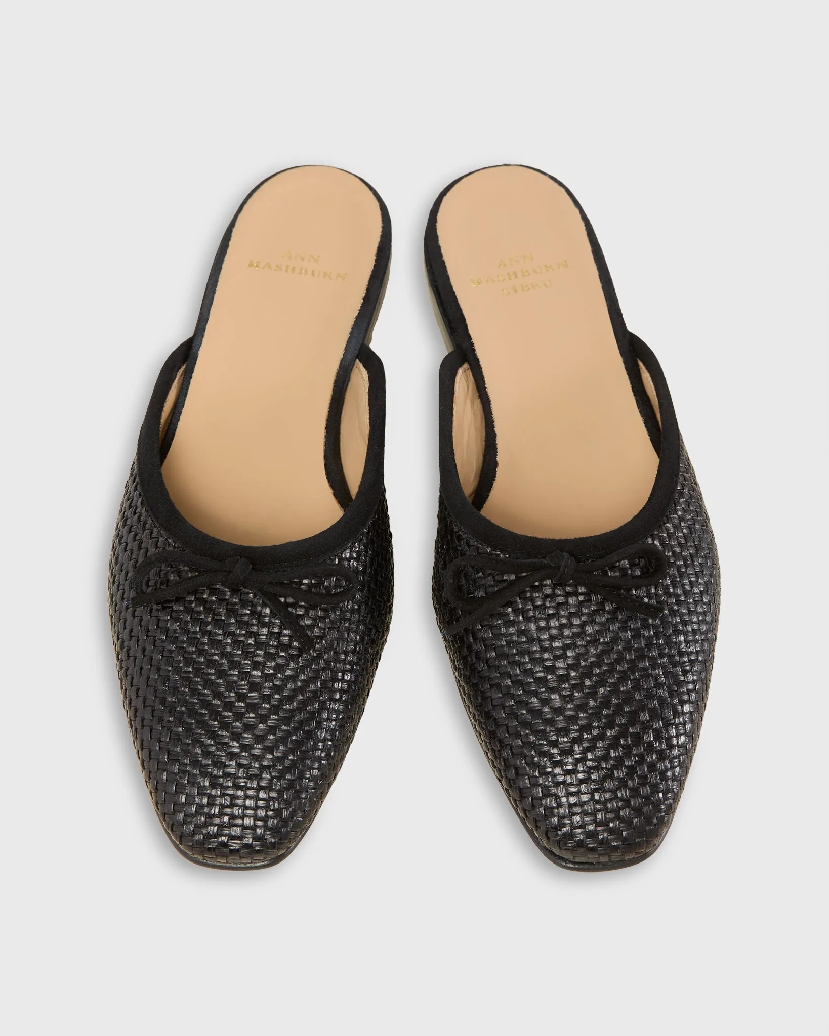 Joy Mule in Black Coated Basketweave