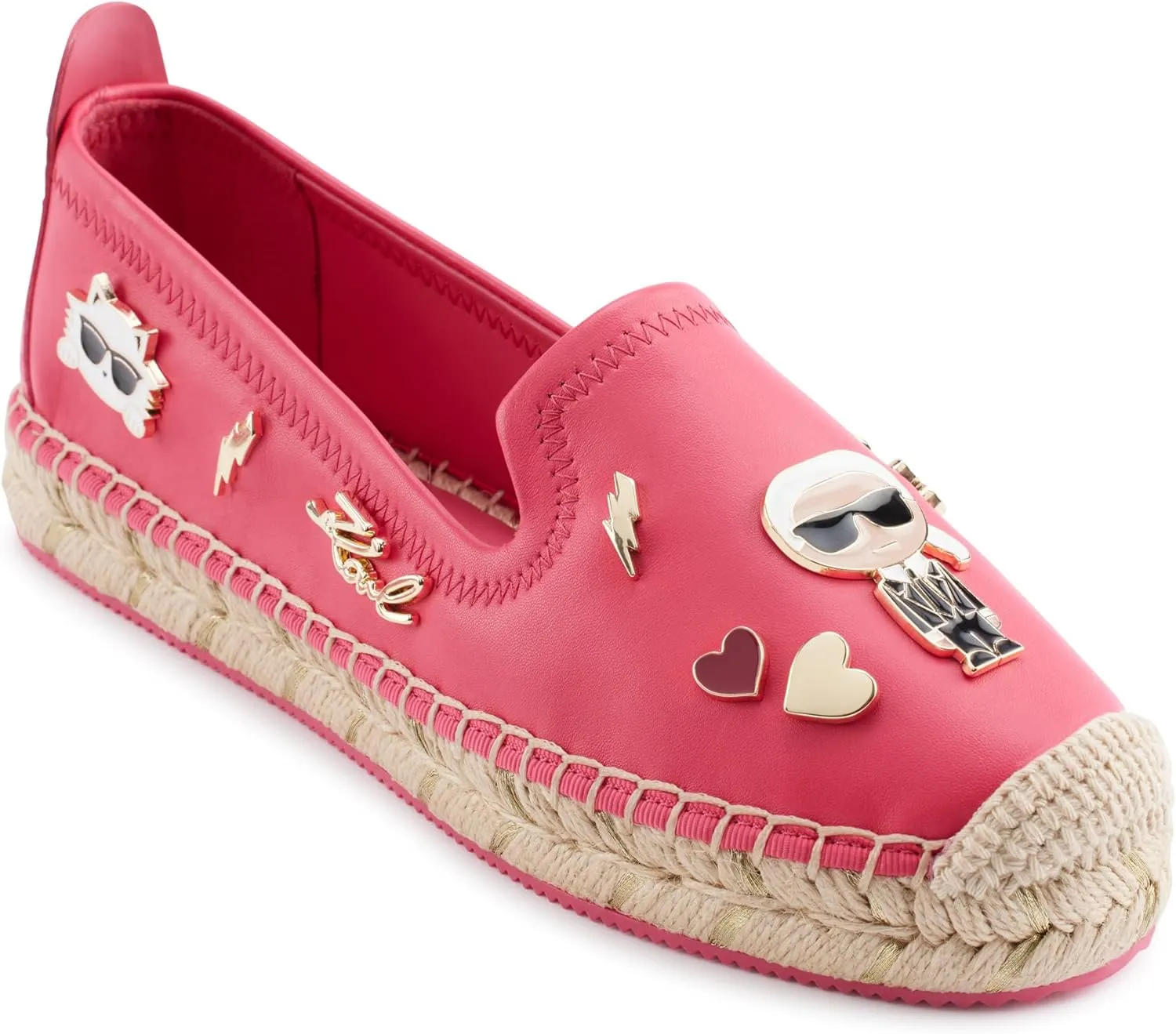 Karl Lagerfeld Paris Women's Cushioned Insole Everyday Michaela-Flat Espadrille Platform