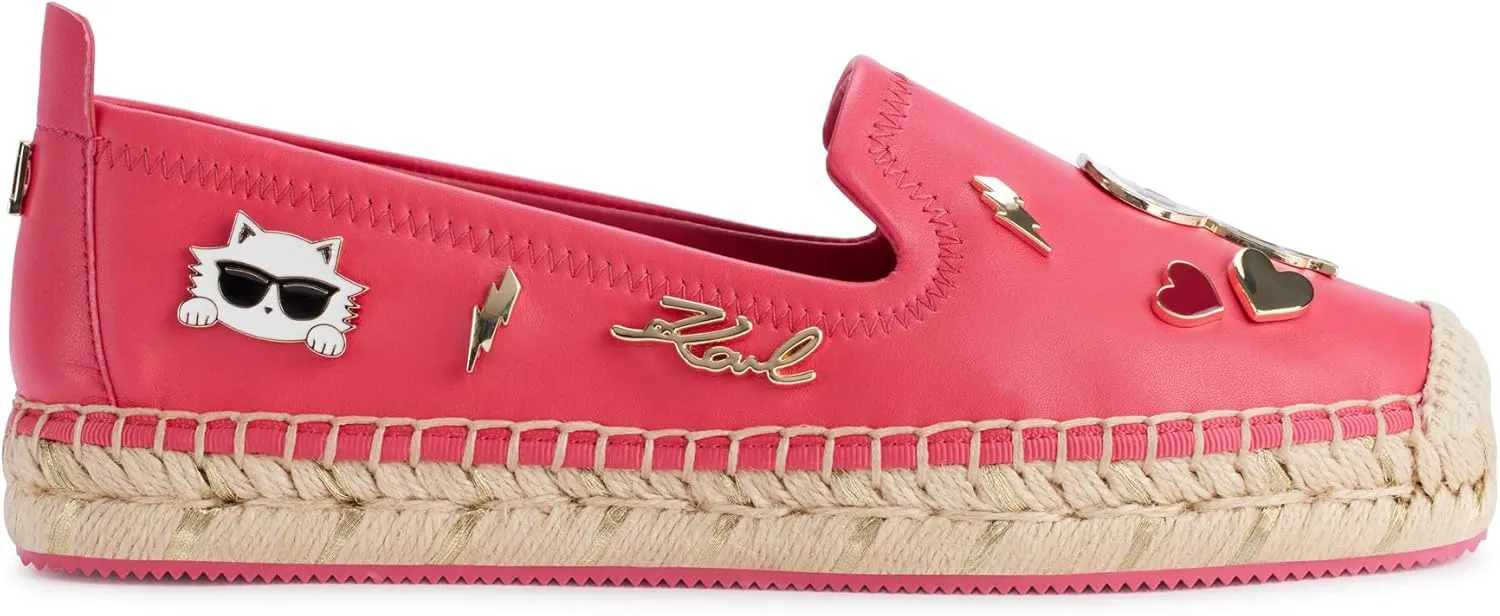 Karl Lagerfeld Paris Women's Cushioned Insole Everyday Michaela-Flat Espadrille Platform