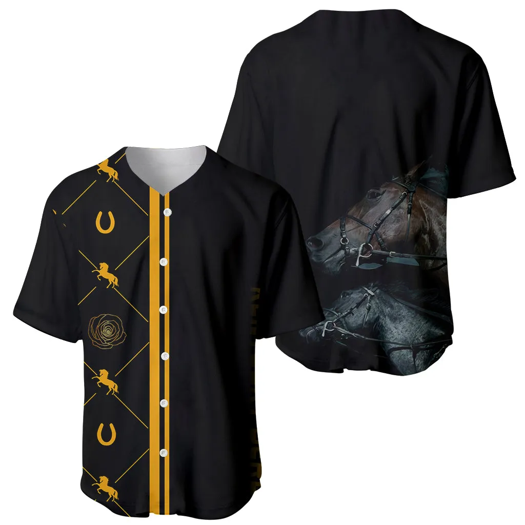 Kentucky Derby Baseball Jersey Luxury Black And Gold LT7