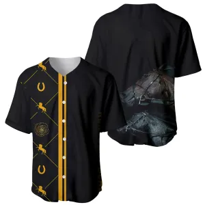 Kentucky Derby Baseball Jersey Luxury Black And Gold LT7