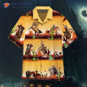 Kentucky Derby Cowboy Cat Hawaiian Shirt