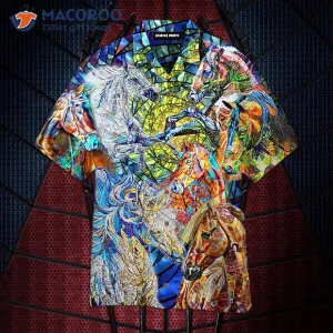 Kentucky Derby-inspired Hawaiian Shirts With Colorful Horses