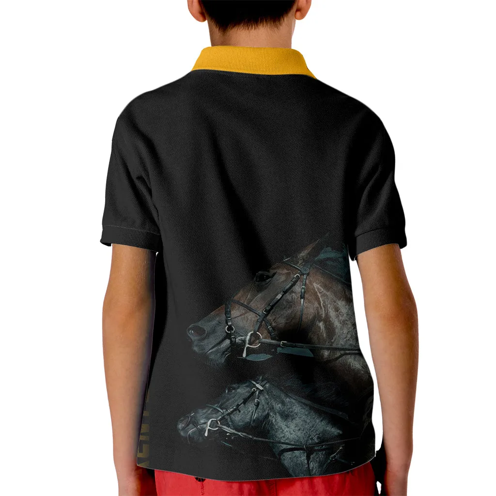 Kentucky Derby Kid Polo Shirt Luxury Black And Gold LT7