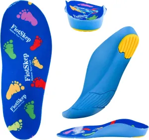 Kids Arch Support Orthotics Plantar Fasciitis Flat Feet PU Foam Inserts Relieve Foot Back Hip Leg and Knee Pain, Gel Cushion for Heel Pain