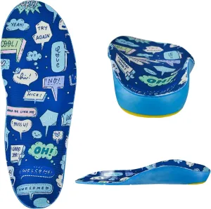 Kids Insoles for Over-Pronation Soft PU Foam Orthotics Relieve Plantar Fasciitis Flat Foot Child Inserts Gel Heel Cushion (Multicolor, 5-7M Big Kid)