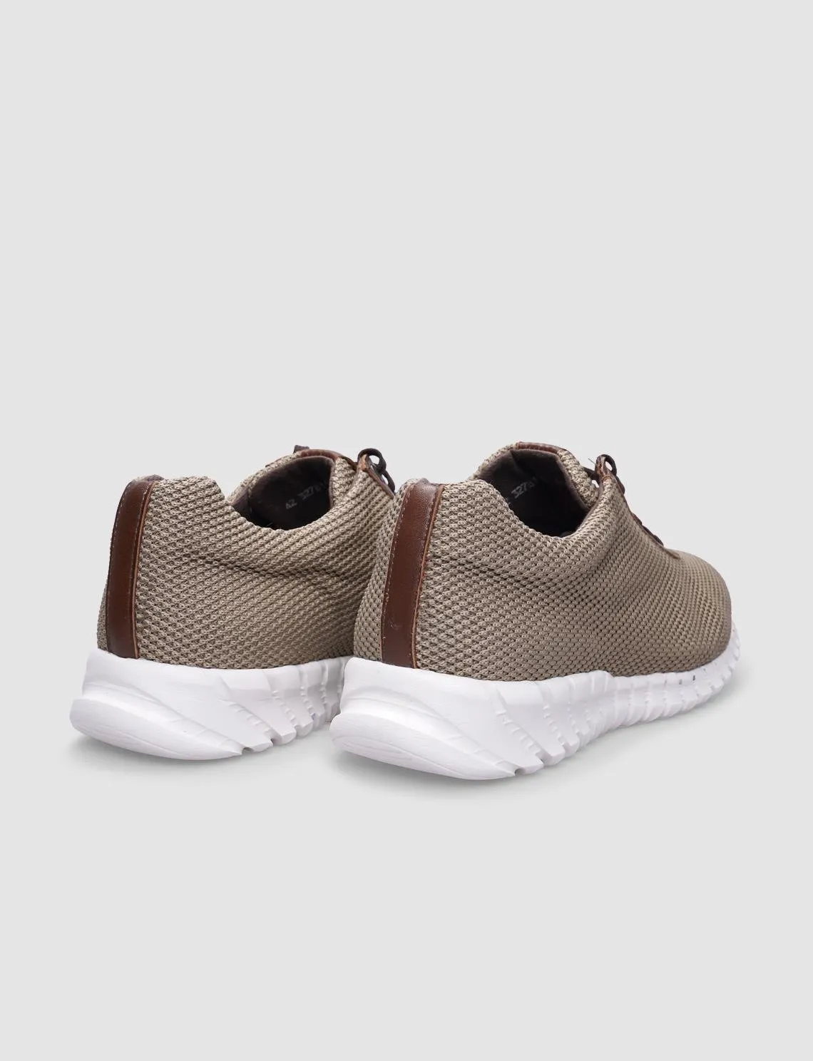 Knit Beige Lace-Up Men's Sneakers SCB-7843