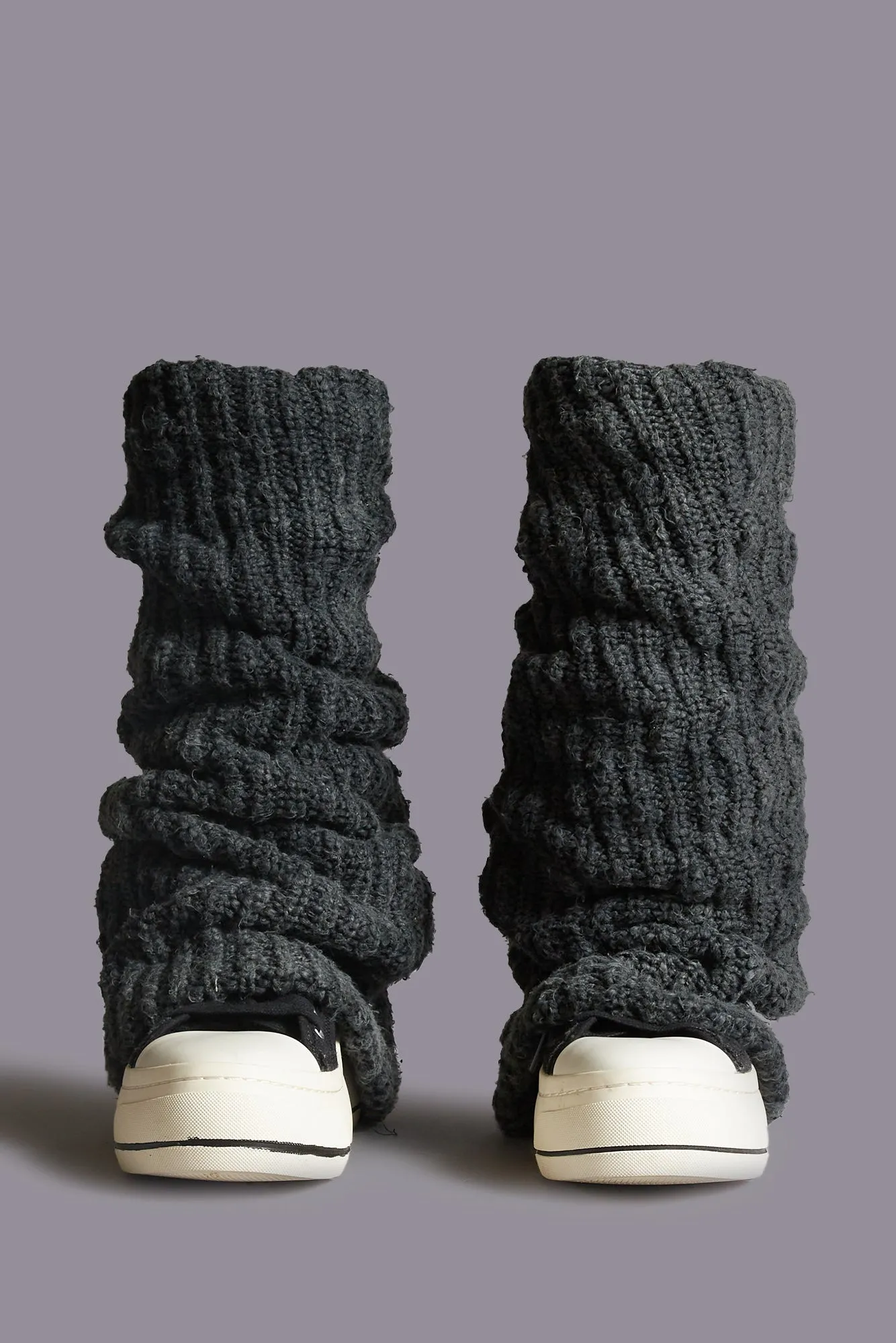 KURT HIGH TOP SNEAKER WITH WARMER - WASHED BLACK HALF CARDIGAN