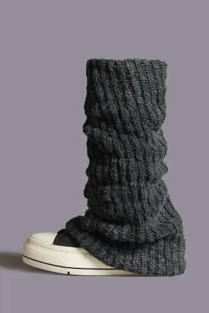 KURT HIGH TOP SNEAKER WITH WARMER - WASHED BLACK HALF CARDIGAN