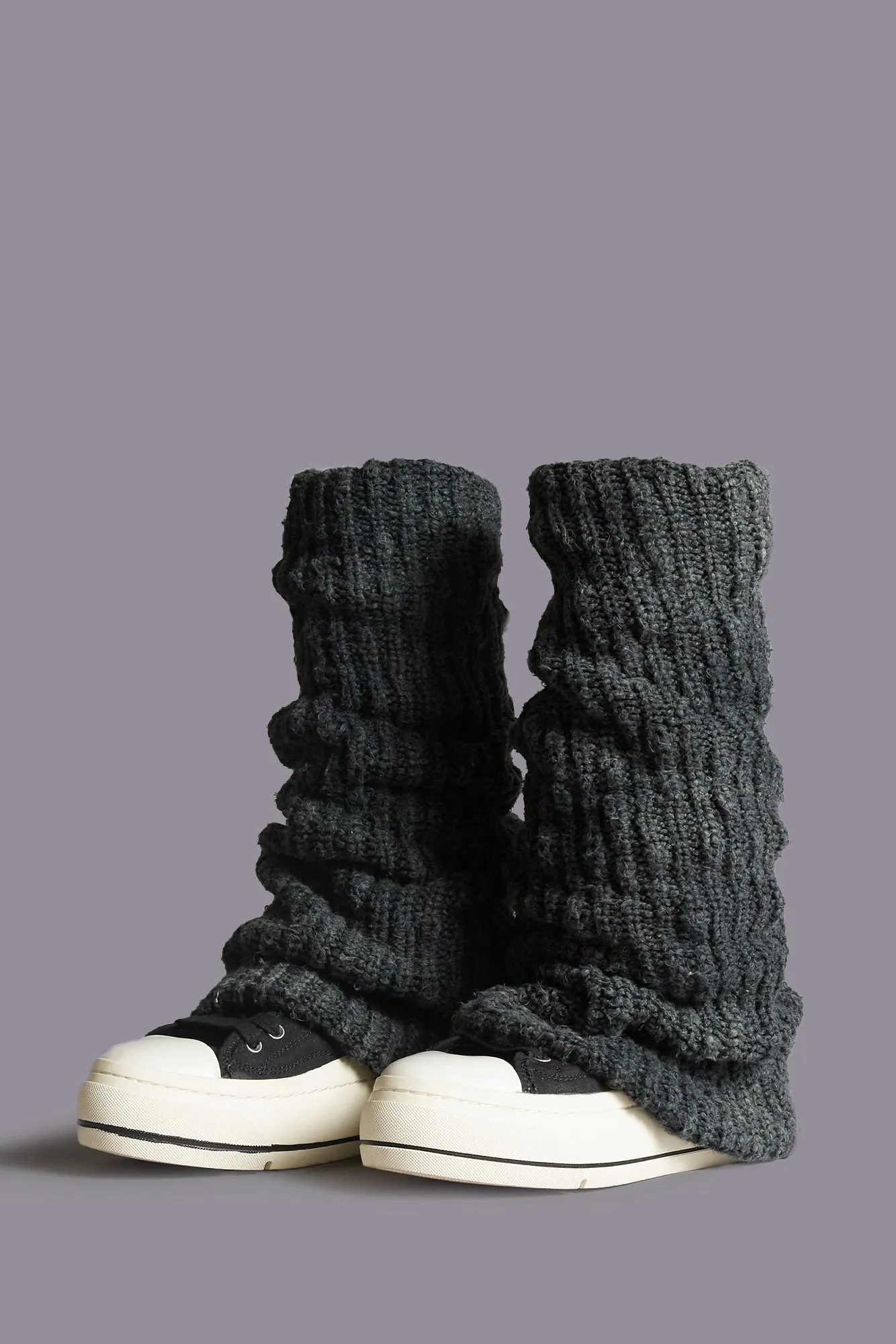 KURT HIGH TOP SNEAKER WITH WARMER - WASHED BLACK HALF CARDIGAN