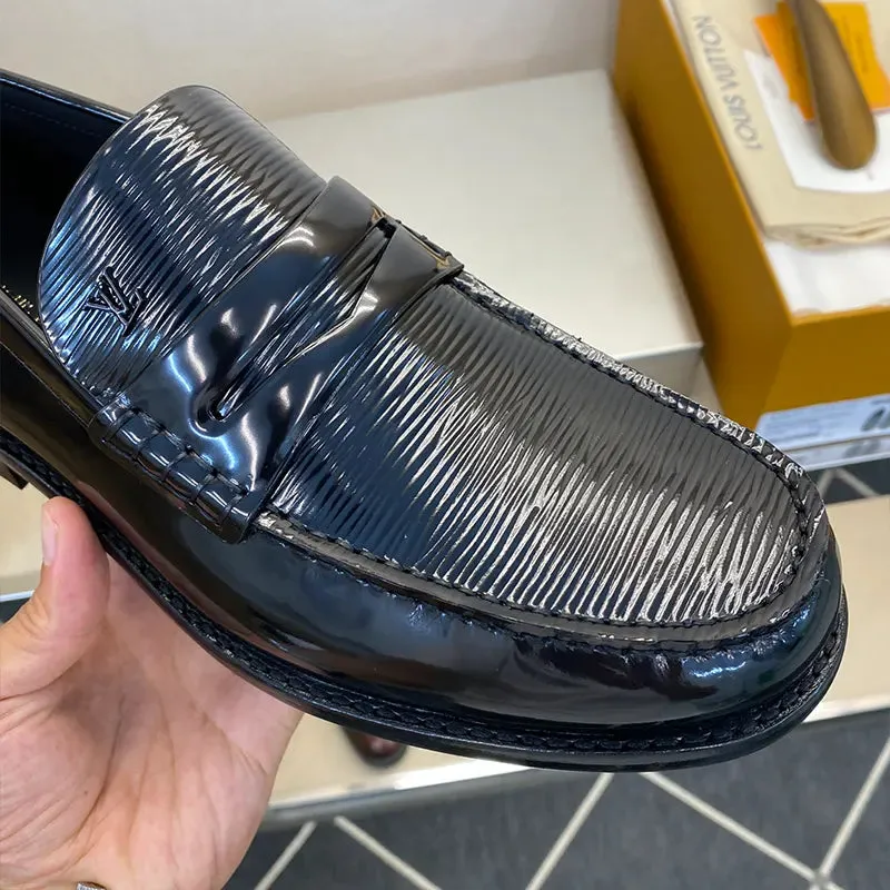L V LOAFER GLAZED - BLACK