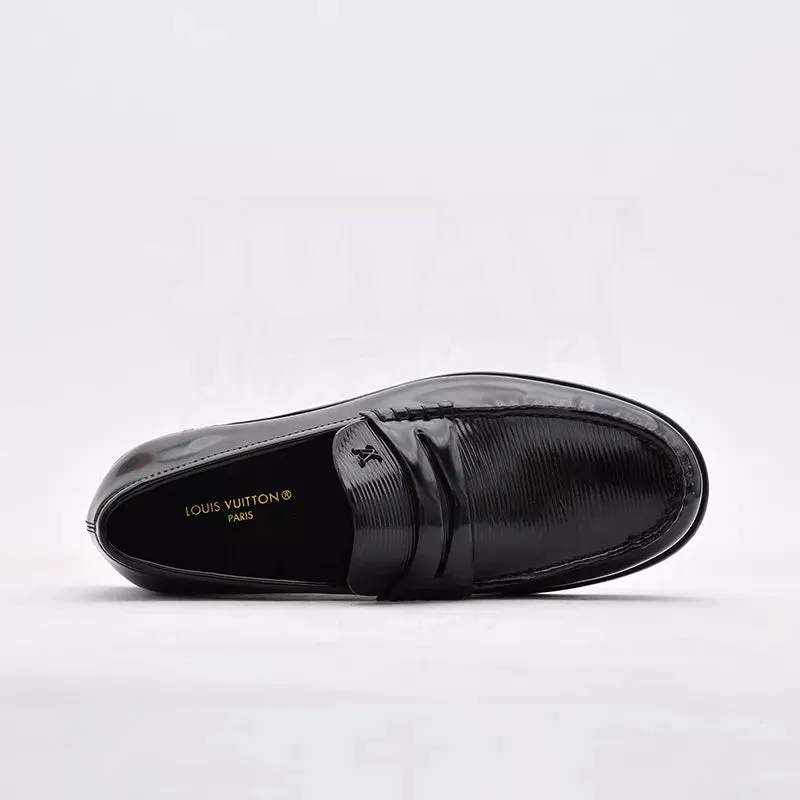L V LOAFER GLAZED - BLACK