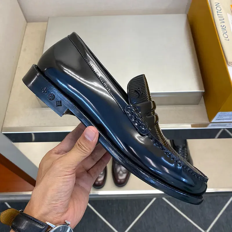 L V LOAFER GLAZED - BLACK