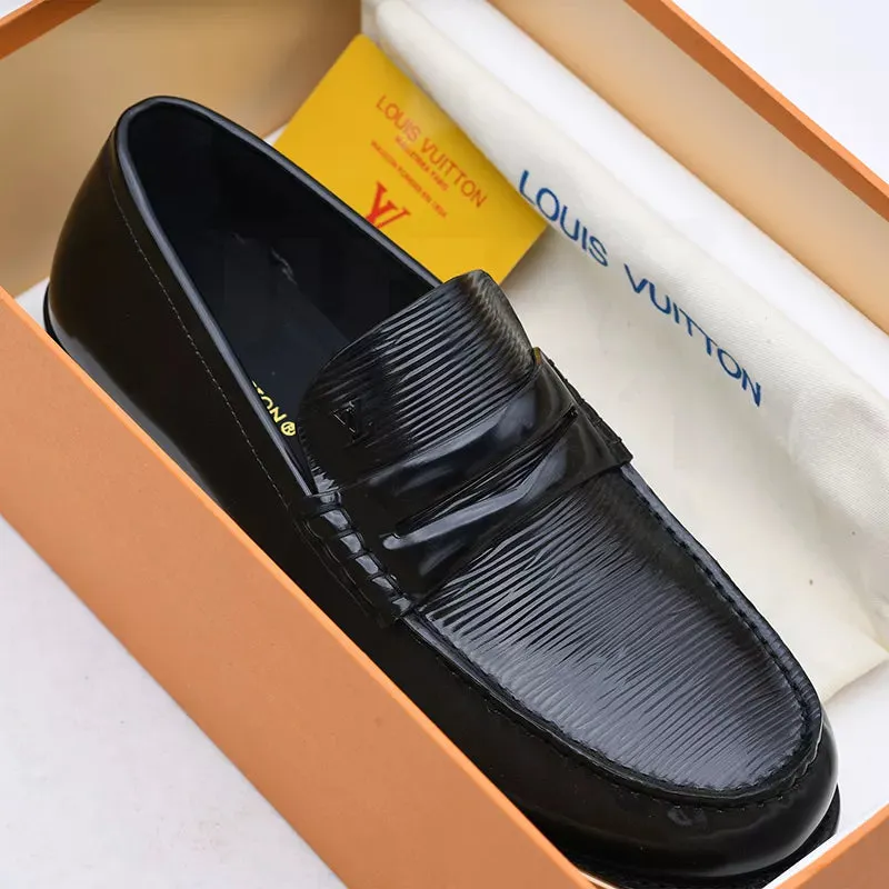 L V LOAFER GLAZED - BLACK