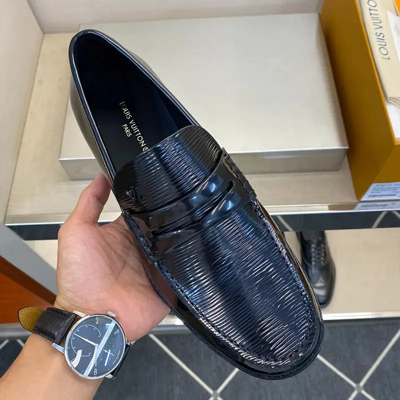 L V LOAFER GLAZED - BLACK