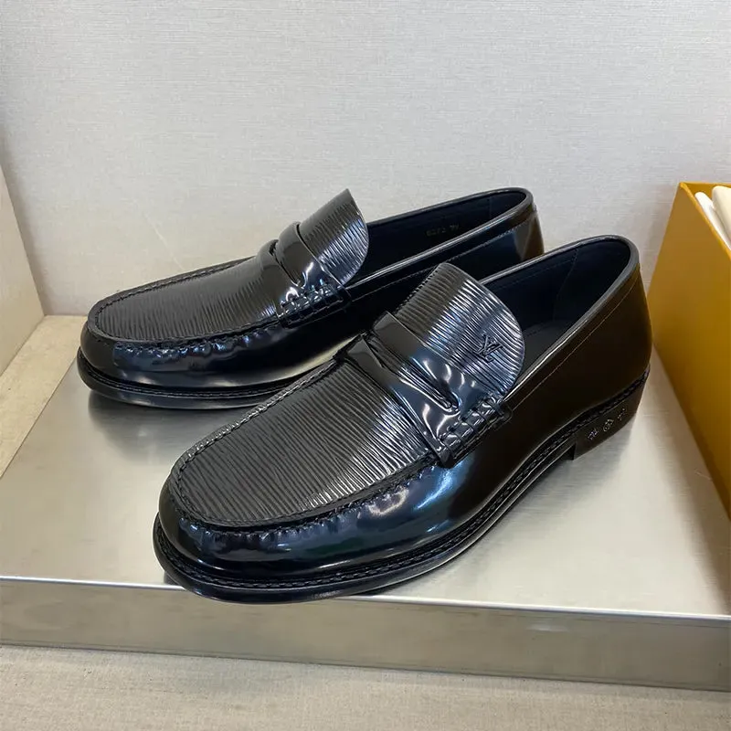 L V LOAFER GLAZED - BLACK