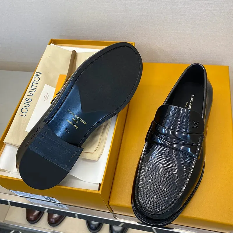 L V LOAFER GLAZED - BLACK