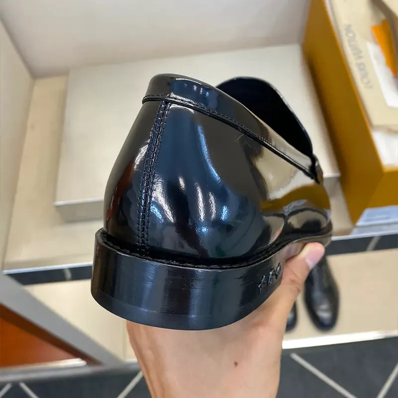 L V LOAFER GLAZED - BLACK