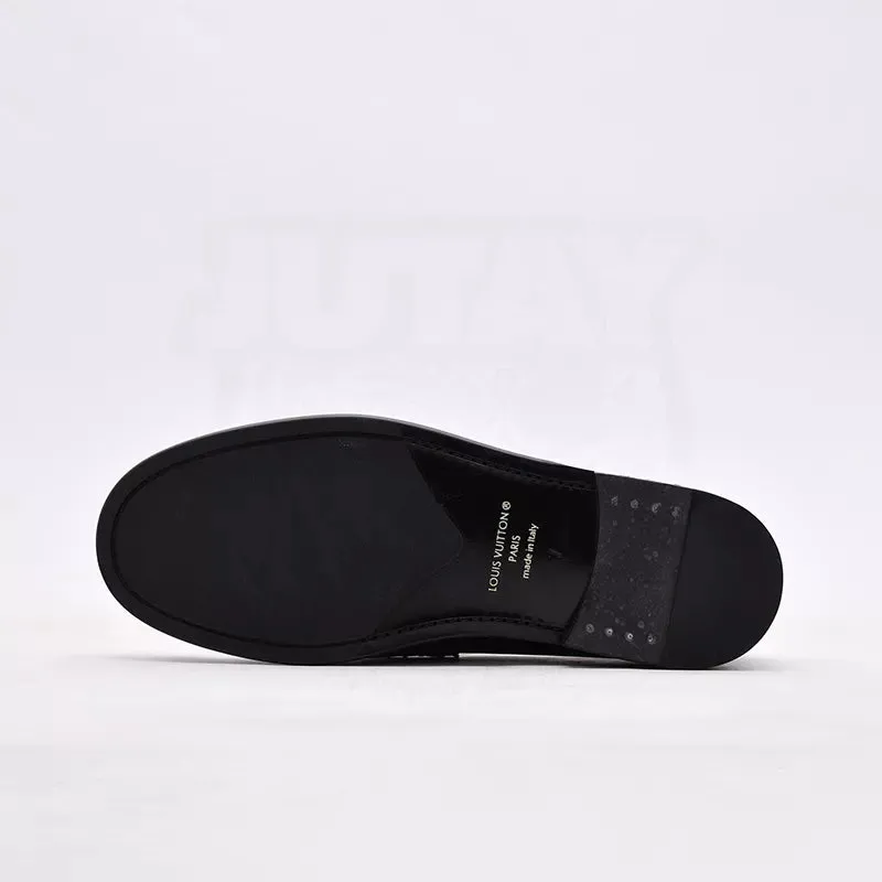 L V LOAFER GLAZED - BLACK