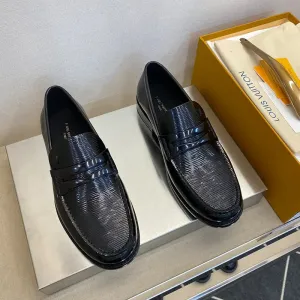 L V LOAFER GLAZED - BLACK