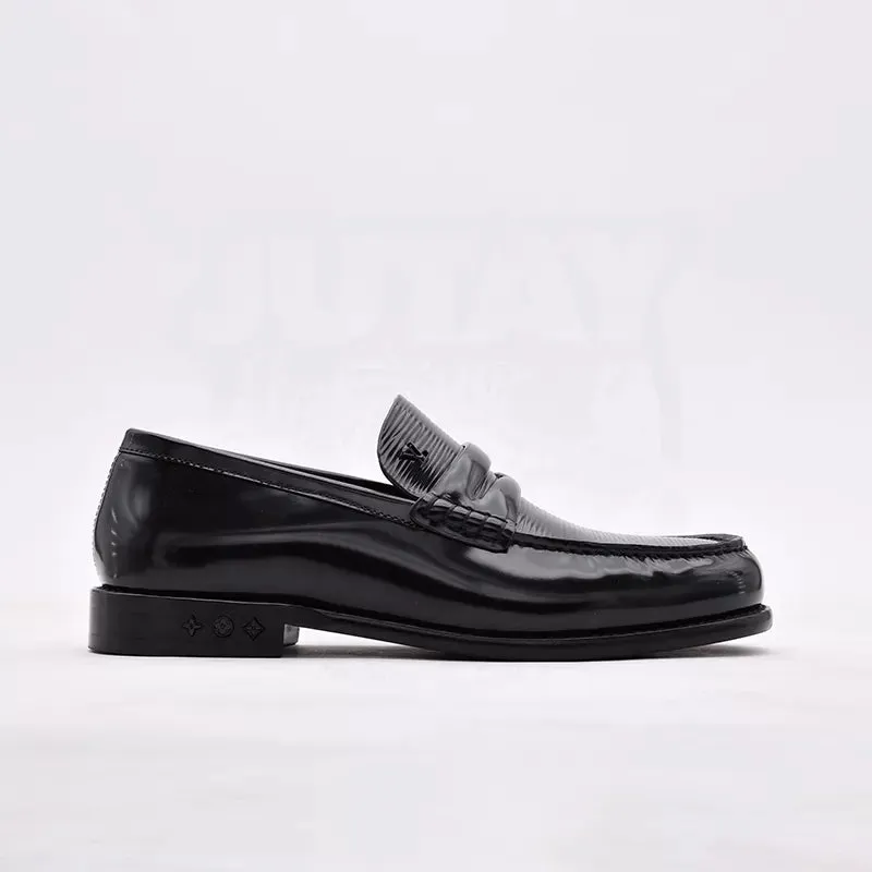 L V LOAFER GLAZED - BLACK