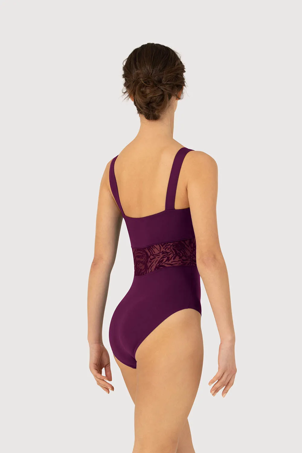 L51297 - Bloch Chloe Mesh Panelled Womens Wide Strap Leotard